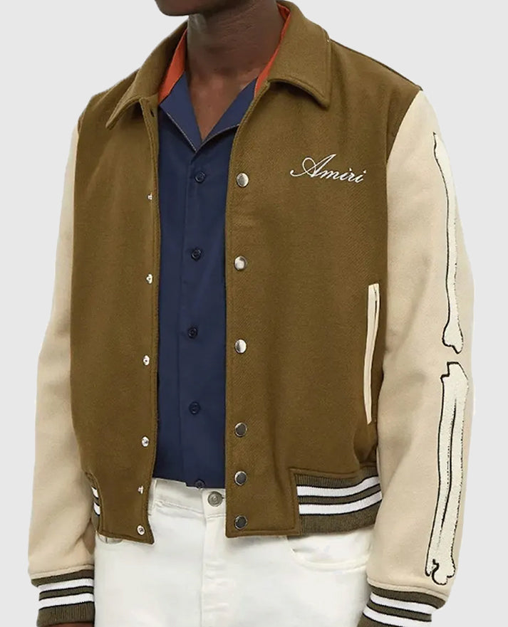 Amiri Bones Letterman Wool Jacket