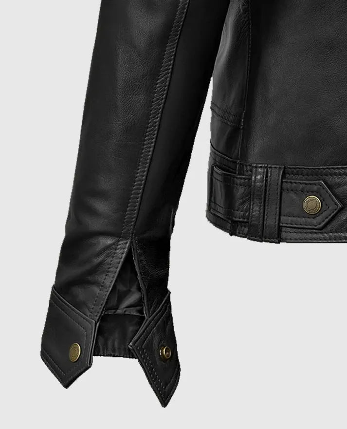 Men's Military Inspired Leather Jacket