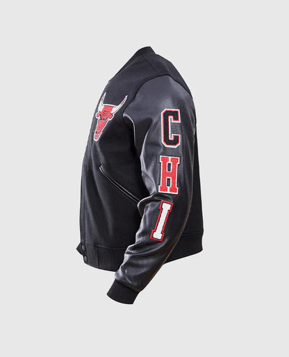 NBA Chicago Bulls Men's Black Varsity Jacket