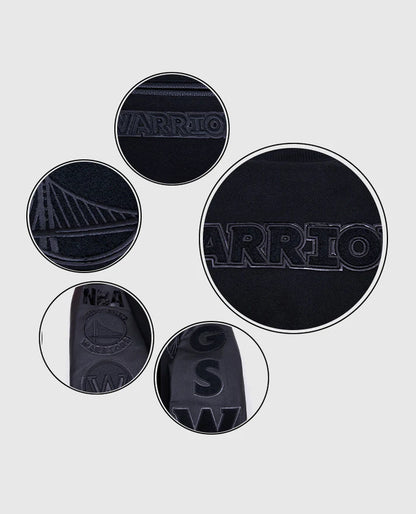 NBA Golden State Warriors Men's Black Varsity Jacket