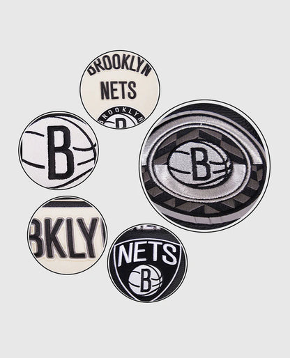 NBA Brooklyn Nets Men's Black & White Varsity Jacket