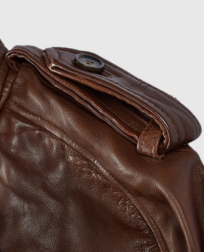 Women's Spanish Brown Long Leather Coat