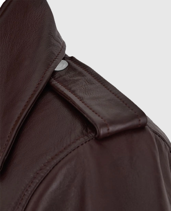 Burgundy Meghan Markle Leather Jacket