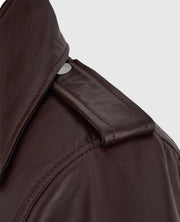 Burgundy Meghan Markle Leather Jacket