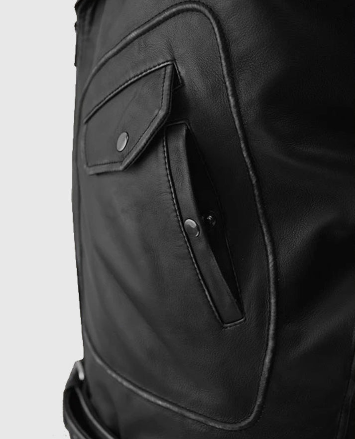 Street Style Biker Leather Jacket For Men