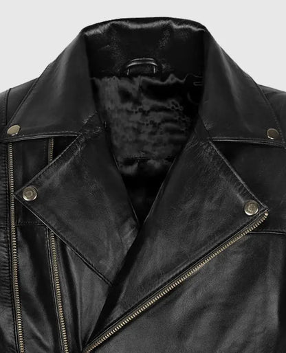 Men's Black Cafe Racer Leather Jacket