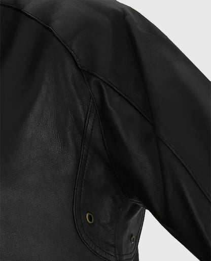 Men's Black Cafe Racer Leather Jacket