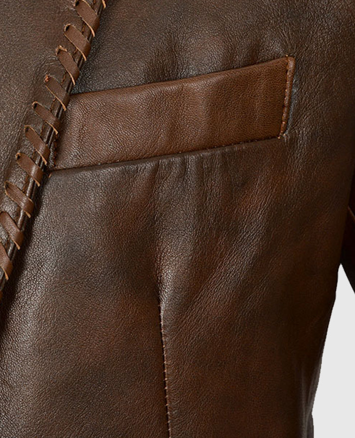 Men's Medieval Spanish Brown Leather Blazer