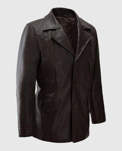 Aaron Eckhart Love Happens Leather Trench Coat