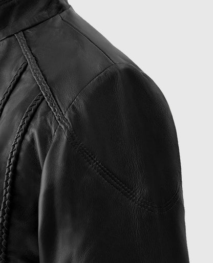 Women's Cafe Racer Clova Leather Jacket