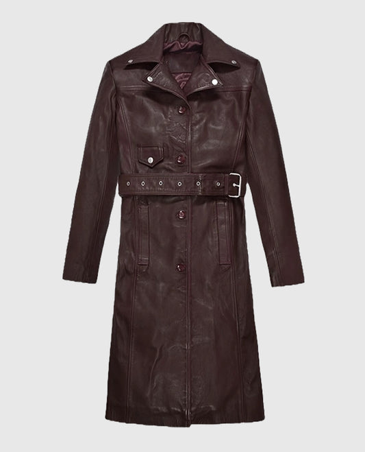 Eiza Gonzalez Leather Trench Coat