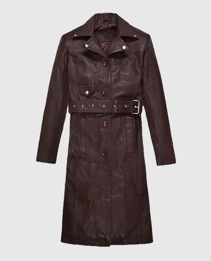 Eiza Gonzalez Leather Trench Coat