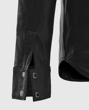 Men's Black Trucker Leather Jacket