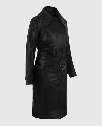 Katherine Waterston Fantastic Beasts Leather Long Coat