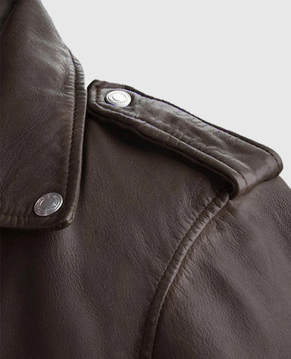 Men's Biker Style Beast Brown Leather Jacket