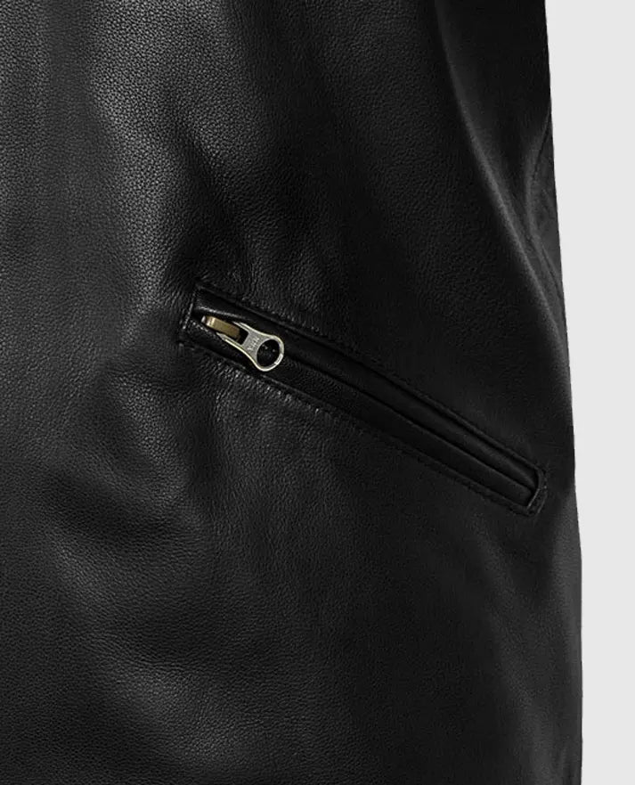 Men's Slim Fit Black Leather Jacket