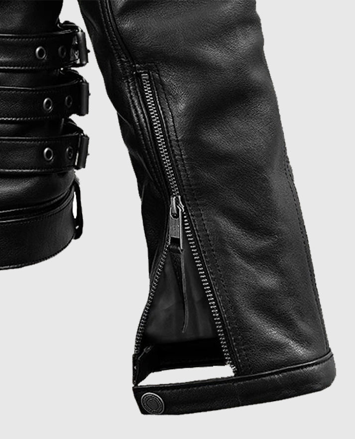 Men's Deadwood Black Moto Style Leather Jacket