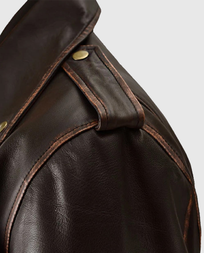 Men's Dark Brown Enforcer Biker Leather Jacket