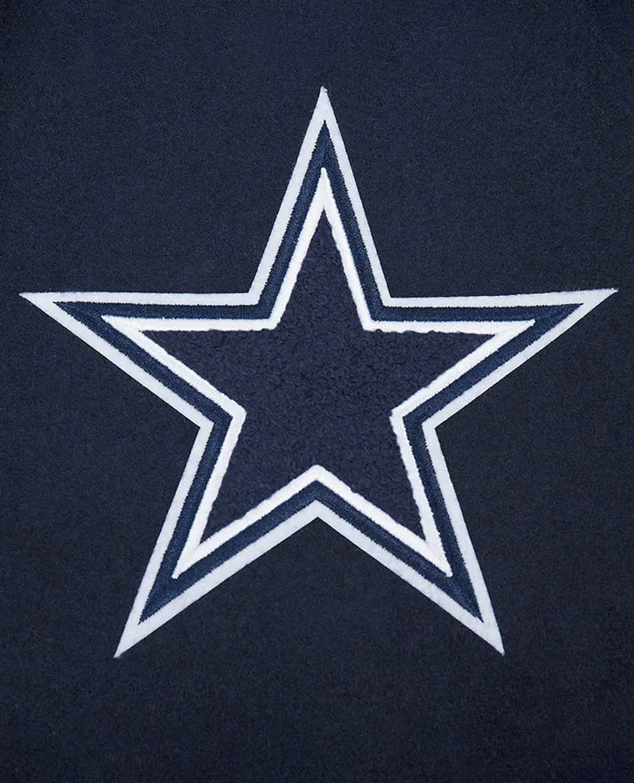 Dallas Cowboys Script Tail Classic Rib Varsity Jacket