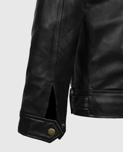 Men's Black Motorcycle Leather Jacket