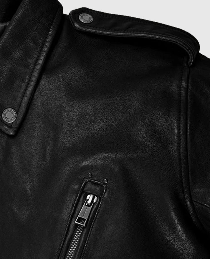 Men's Rider Falcon Black Leather Jacket