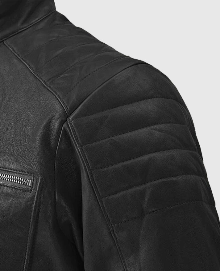 Men's Firefly Black Moto Leather Jacket