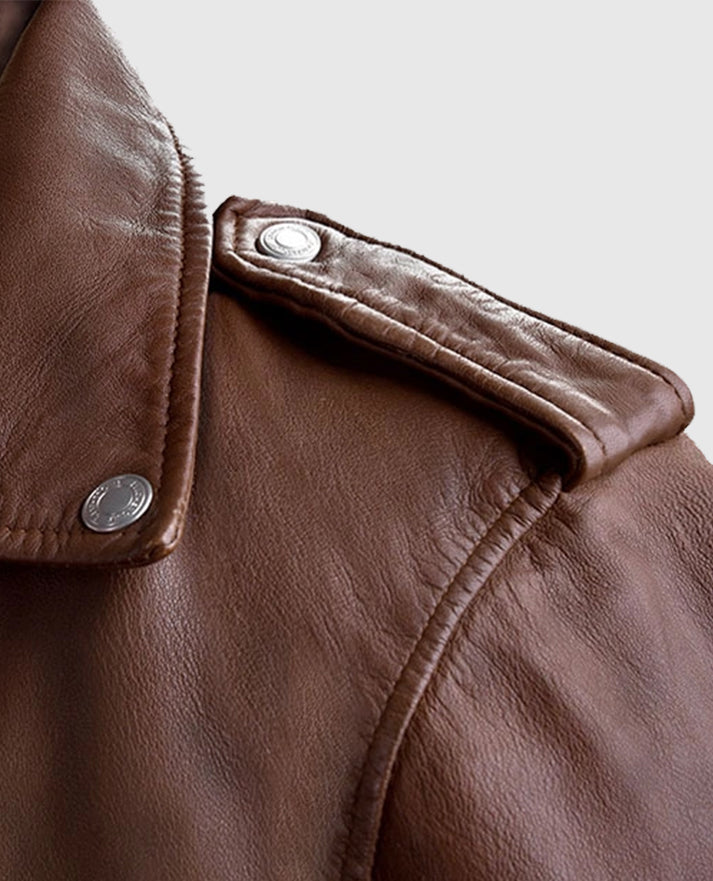 Men's Beast Spanish Brown Biker Leather Jacket