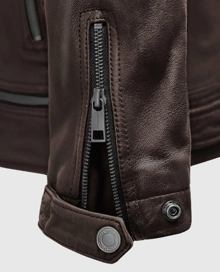 Men's Brown Ironwood Biker Leather Jacket