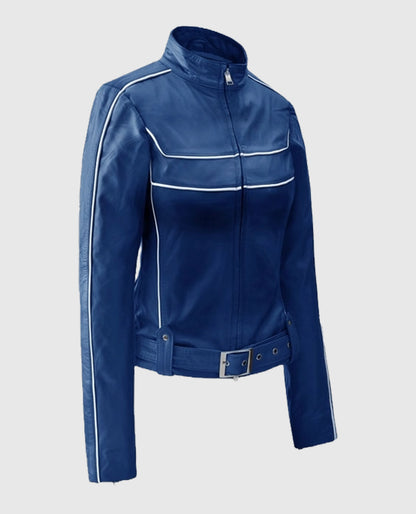 Jennifer Morrison Once Upon a Time Blue Leather Jacket