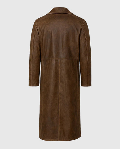 David Beckham Brown Leather Coat