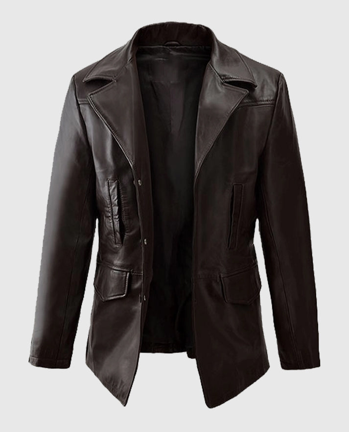 Aaron Eckhart Love Happens Leather Trench Coat