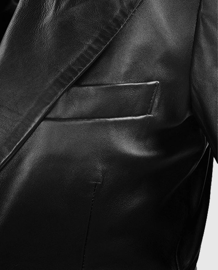 Kendall Jenner Leather Long Coat