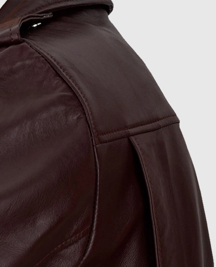 Burgundy Meghan Markle Leather Jacket