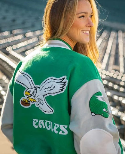 90s Eagles Letterman Jacket