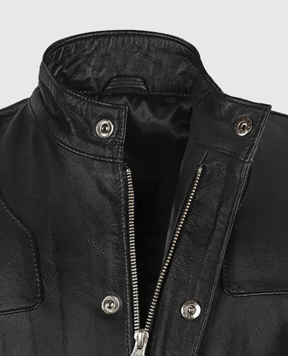 Men's Military Command Leather Jacket