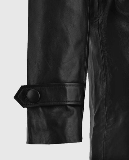 Men's 1970's Vintage Leather Trench Coat