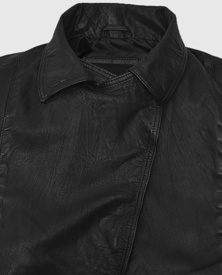 Kim Kardashian Leather Long Coat