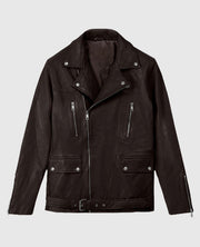 Men's Dauntless Brown Biker Leather Jacket