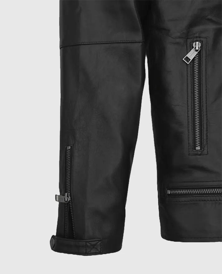 Patrick J Adams Black Leather Jacket