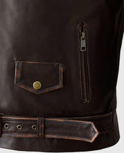 Men's Dark Brown Enforcer Biker Leather Jacket