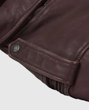 Men's Burgundy Falcon Rider Leather Jacket