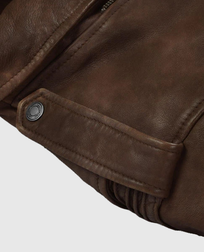 Men's Spanish Brown Falcon Rider Leather Jacket