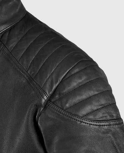 Men's Moto Shotgun Black Leather Jacket