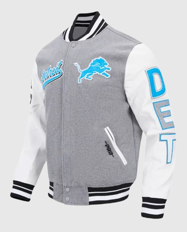 Script Tail Detroit Lions Classic Rib Varsity Jacket