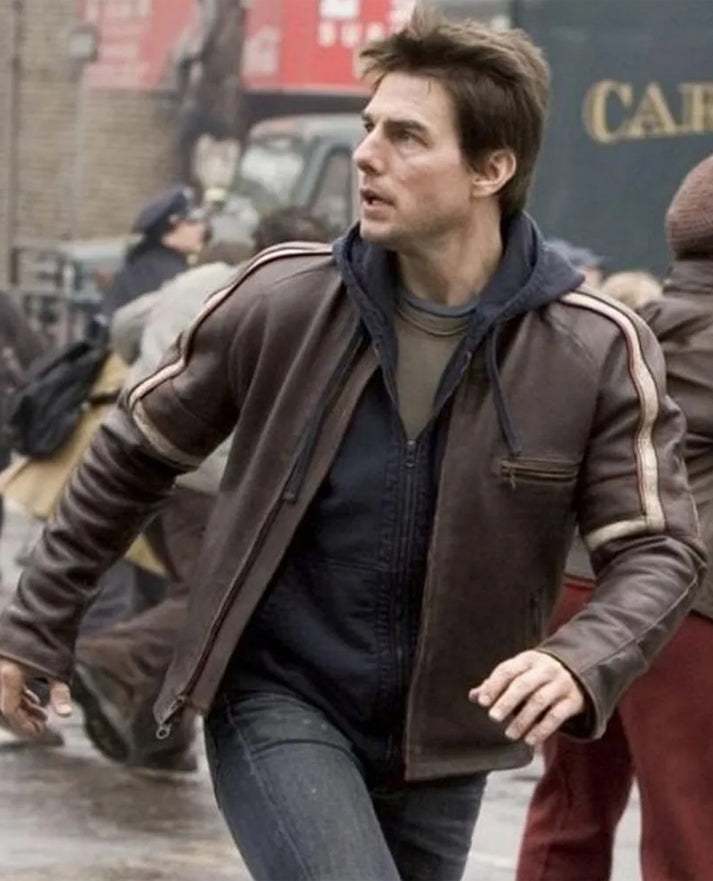 Tom Cruise War of Worlds Brown Leather Jacket