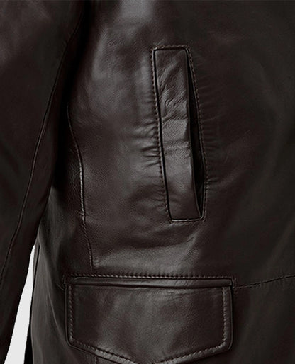 Aaron Eckhart Love Happens Leather Trench Coat