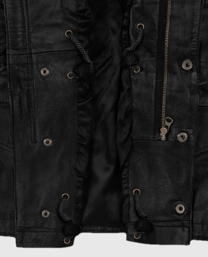 Men's Military M-65 Leather Jacket