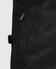 Men's Black Racer Stripe Leather Jacket