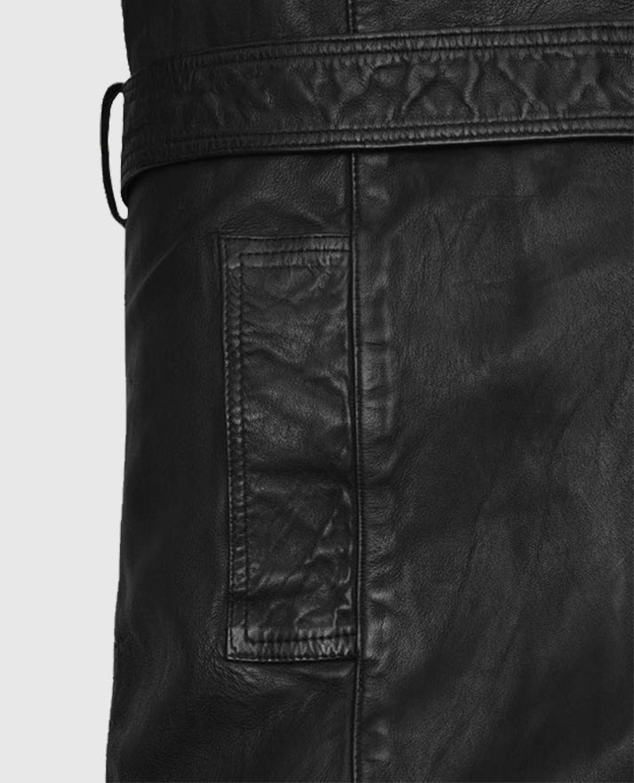 Kim Kardashian Leather Long Coat