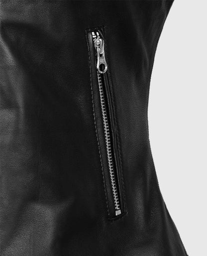 Women's Black Quilted Biker Leather Jacket